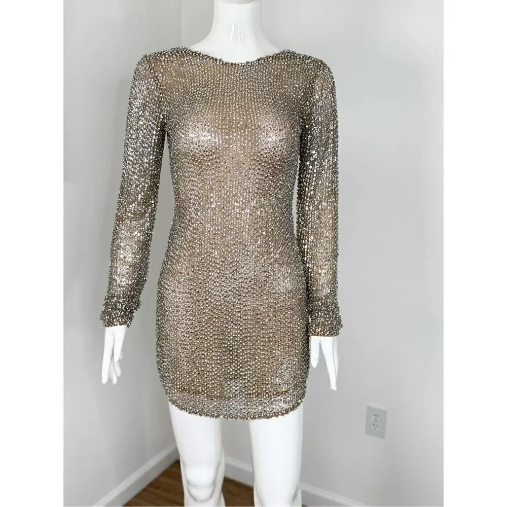 Retrofete Malaya Sequin Embellished Dress Size XS